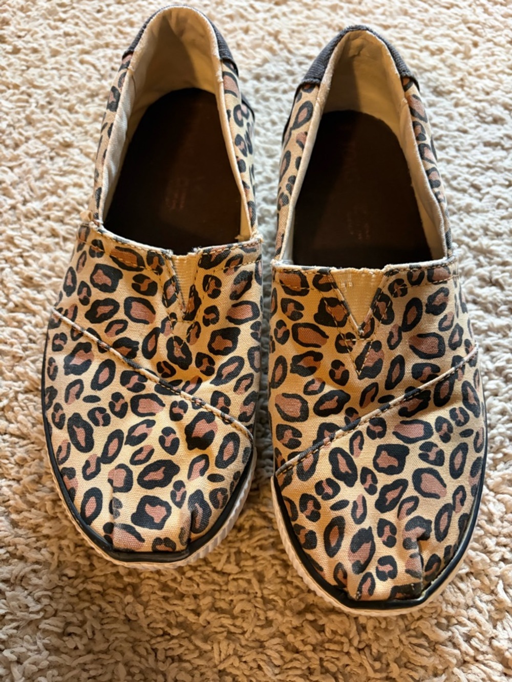TOMS Leopard Print Slip-On Canvas Shoes